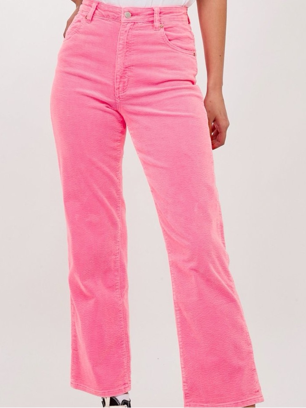 ROLLA'S Pink Corduroy Flared Jeans